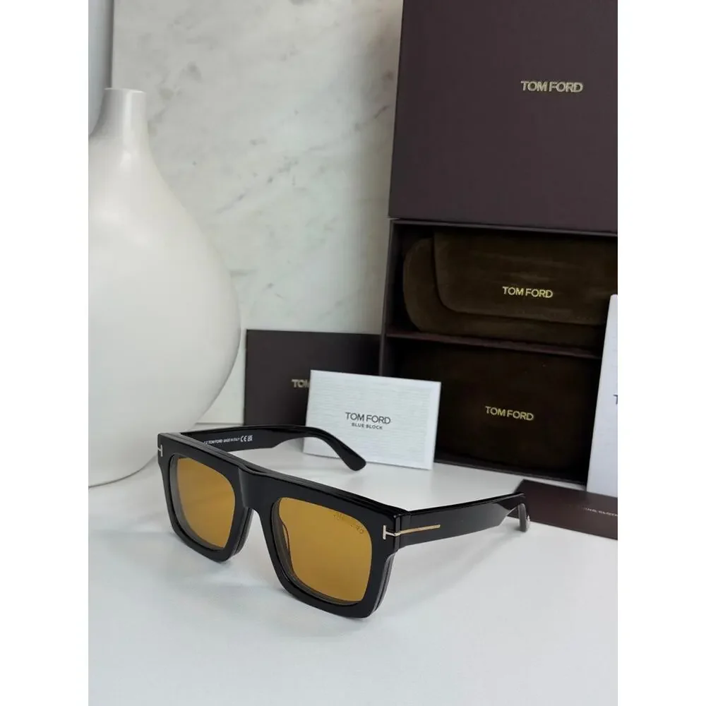 NEW Tom Ford FT6068-B Fausto Clip On Bluelight Frames in Black Yellow